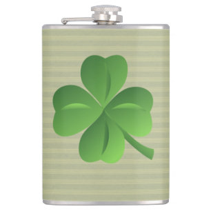 Classy Trendy  Irish Lucky Shamrock Hip Flask