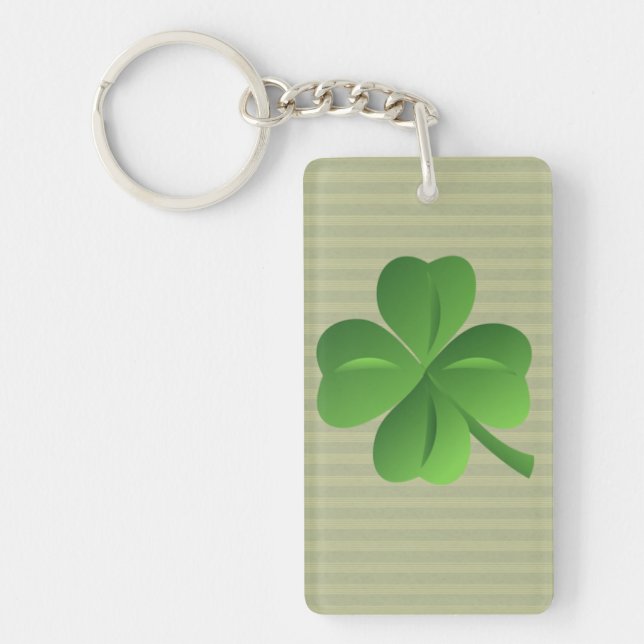Classy Trendy  Irish Lucky Shamrock Key Ring (Front)