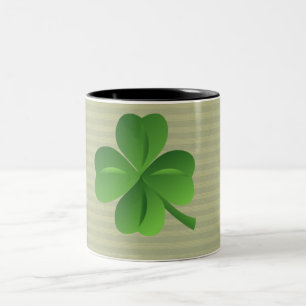 Classy Trendy  Irish Lucky Shamrock Two-Tone Coffee Mug