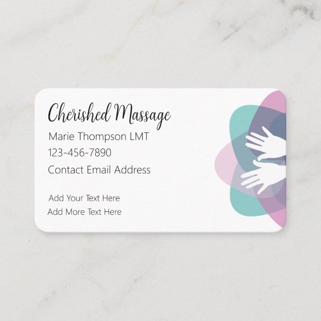Classy Trendy Licensed Massage Therapist Business Card (Front)