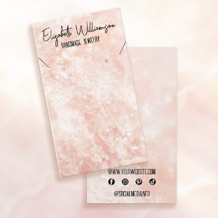 Classy Trendy Pink Rose Quartz Jewellery Display Business Card