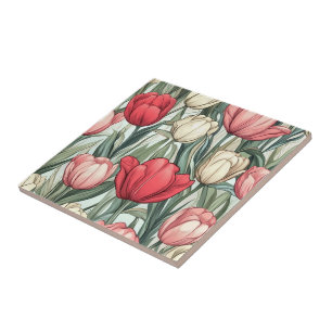 Classy Tulip Flower Tiles For Cosy Interiors