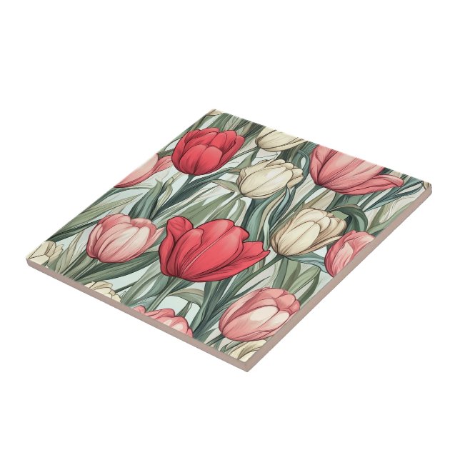 Classy  Tulip Flower Tiles  For Cosy Interiors (Side)