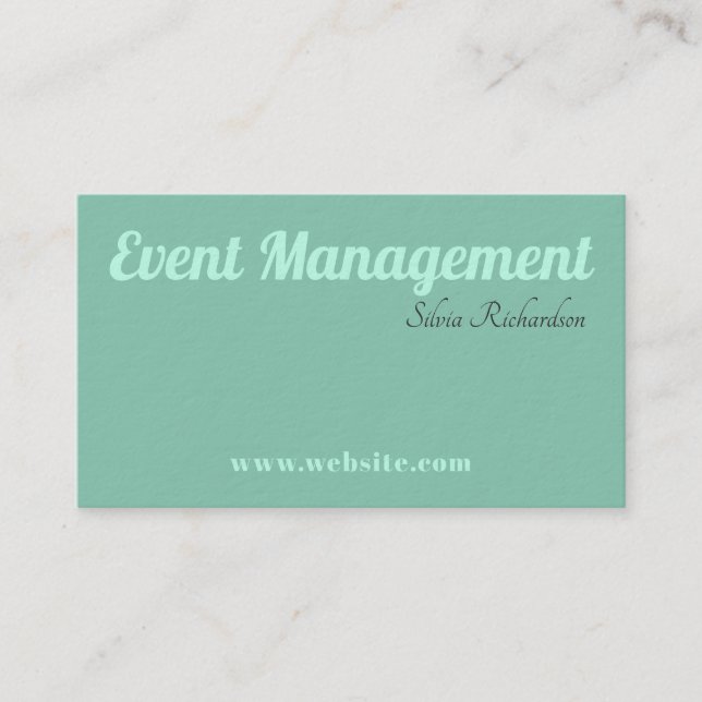 Classy turquoise green business card (Front)