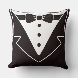 Classy Tuxedo Minimalist Throw Pillow