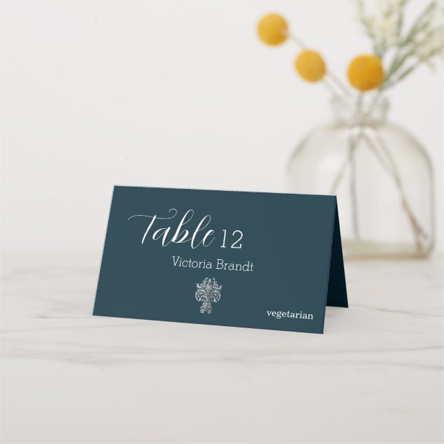 Classy Two Colour's Folded Place Card (Front)