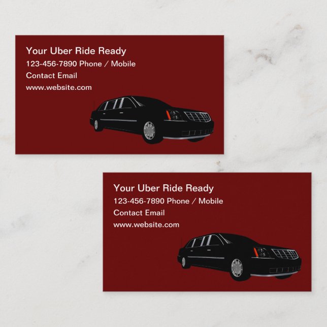 Classy Two Side Uber Ride Hailing Business Cards (Front/Back)