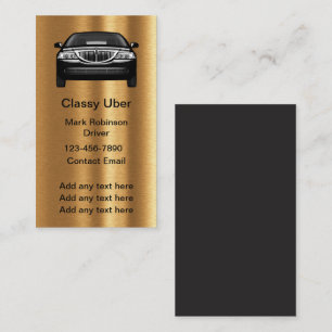 Classy Uber Driver Gold Tone Business Cards