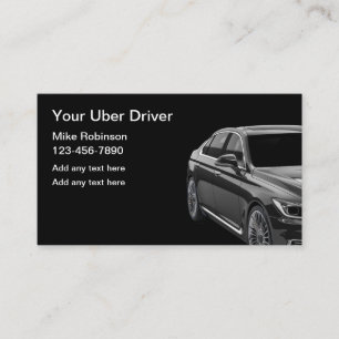 Classy Uber Driver Ride Hailing Business Cards 