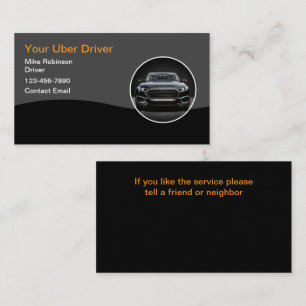 Classy Uber Taxi Ride Hailing Business Cards