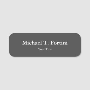 Classy Unique Grey Trendy Elegant Name Tag