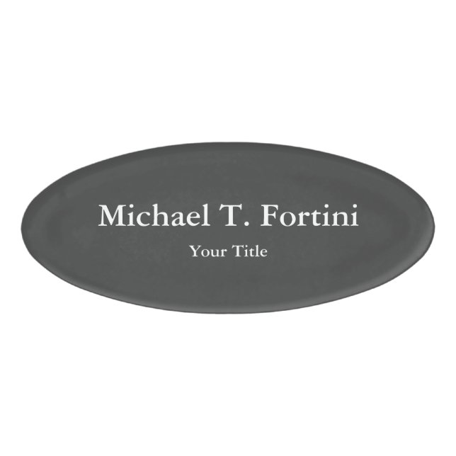 Classy Unique Grey Trendy Elegant Name Tag (Front)