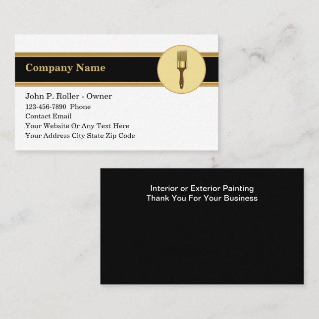 Classy Unique Painter Business Cards (Front/Back)
