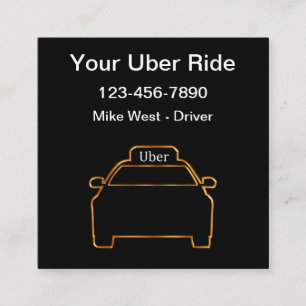 Classy Unique Uber Driver Ride Hailing Square Business Card