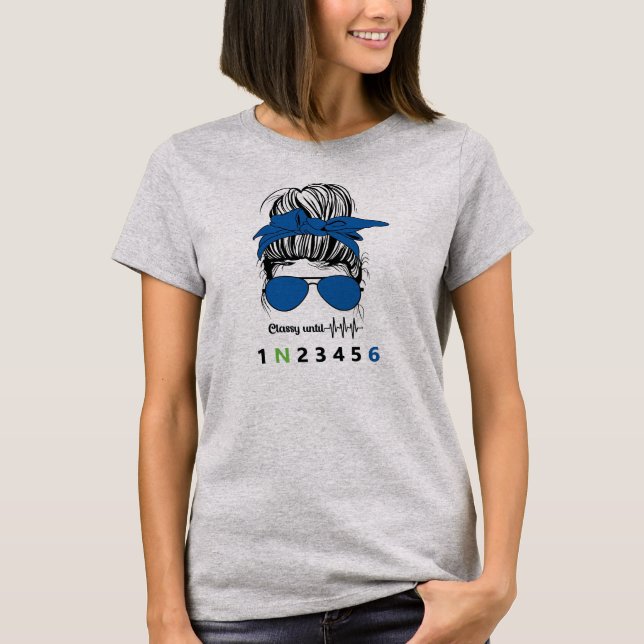 Classy Until... Funny Motorcycle T-Shirt (Front)