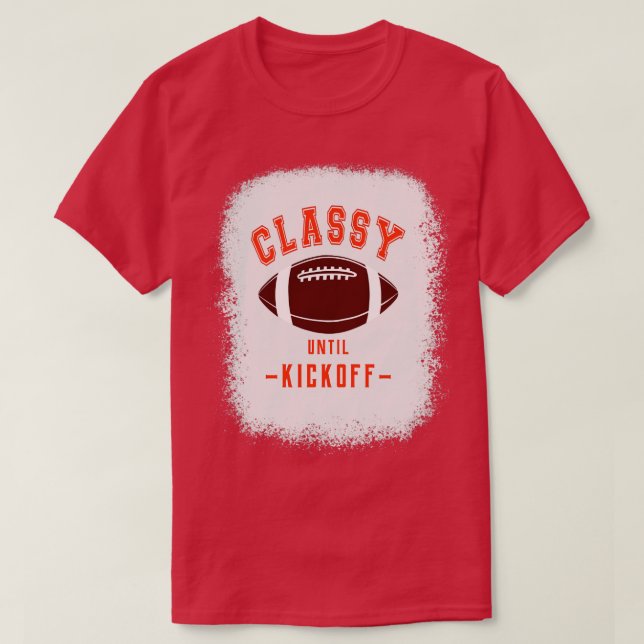 Classy Until Kickoff Blue Letters  Sports Colours  T-Shirt (Design Front)
