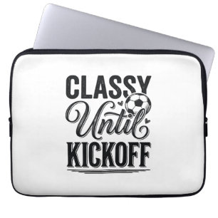 Classy Until Kickoff Soccer Vintage Shirt Design_1 Laptop Sleeve