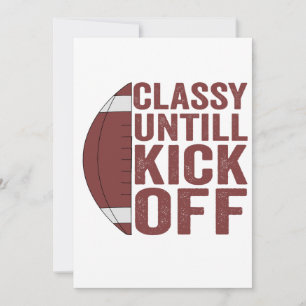Classy Untill Kick Off Funny Fantasy Football Gift Invitation