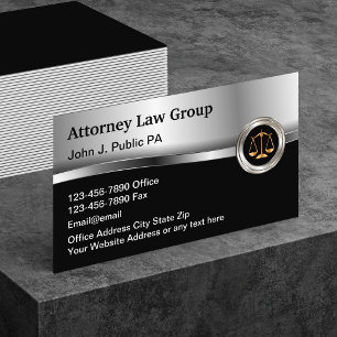Classy Upscale Law Office Attorney Business Card