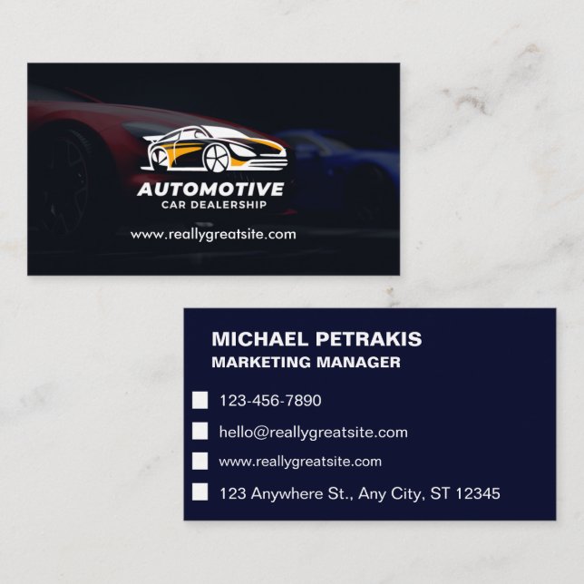 Classy Used Car Dealer Business Card (Front/Back)