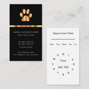 Classy Veterinarian Appointment Businesscards Business Card