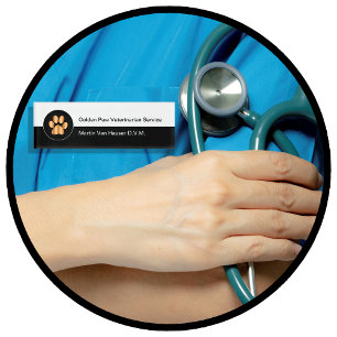 Classy Veterinarian Office ID Badges