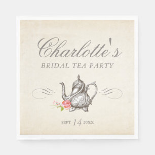 Classy Vintage Bridal Tea Party Napkins