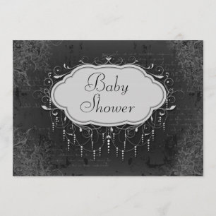 Classy Vintage Chandelier Ornament Baby Shower Invitation