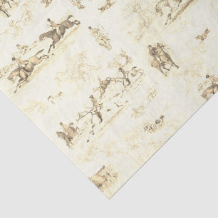 Classy Vintage English Horse Riders Hounds Hunting Tissue Paper