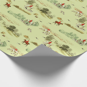 Classy Vintage English Horse Riders Hounds Hunting Wrapping Paper