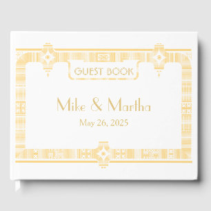 Classy Vintage Great Gatsby Art Deco Wedding Guest Book