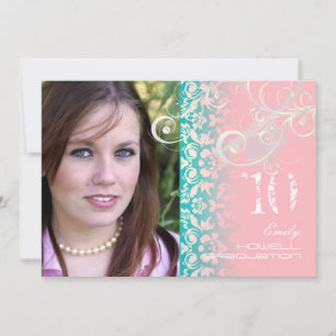 Classy Vintage/Grunge/Swirls/Damask/Graduations Invitation