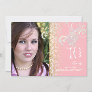 Classy Vintage/Grunge/Swirls/Damask/Graduations Invitation