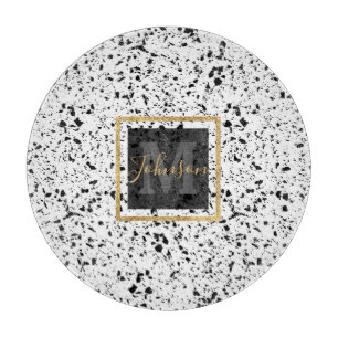 Classy vintage marble terrazzo monochrome design cutting board