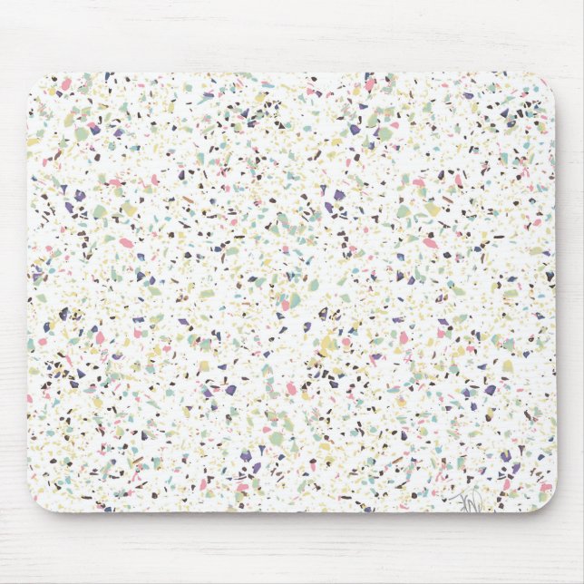 Classy vintage marble terrazzo pastel design mouse mat (Front)