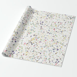 Classy vintage marble terrazzo pastel design wrapping paper