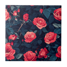 Classy Vintage Rose Ceramic Tiles  For Spa-Style B