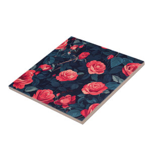 Classy Vintage Rose Ceramic Tiles For Spa-Style B