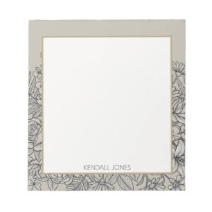 Classy Vintage Wildflower Custom Notepad