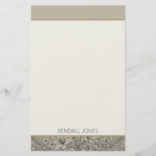 Classy Vintage Wildflower Custom Stationery