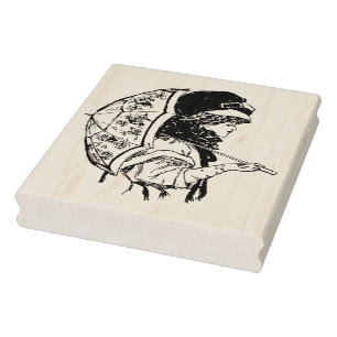 Classy Vintage Woman Umbrella Rubber Art Stamp