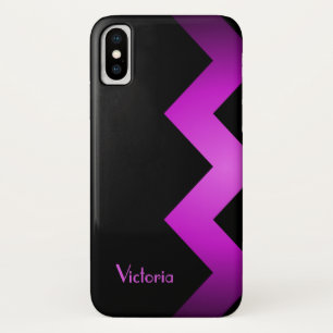 Classy Violet Accent Personalised iPhone X Case