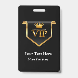 Classy VIP Badge Editable Budget Design ID Badge