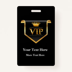 Classy VIP Badge Editable Budget Design ID Badge
