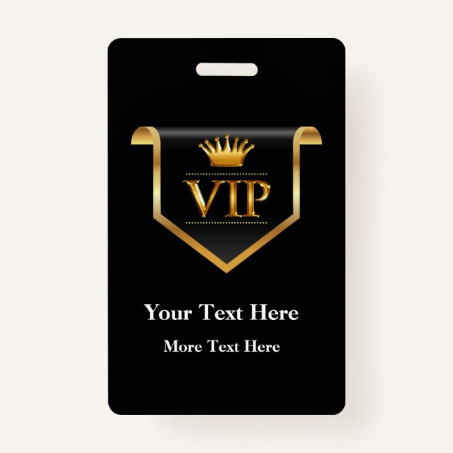 Classy VIP Badge Editable Budget Design ID Badge (Front)