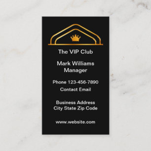 Classy VIP Club Crown Vertical Business Cards