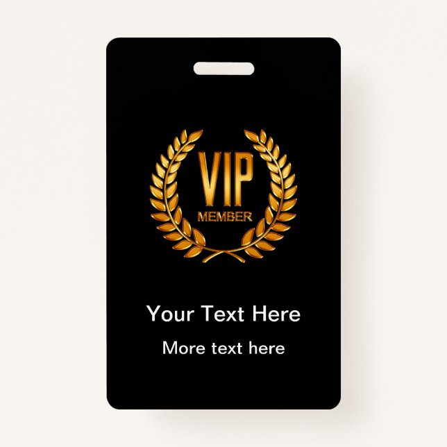 Classy VIP Club Member Badges ID Badge (Front)