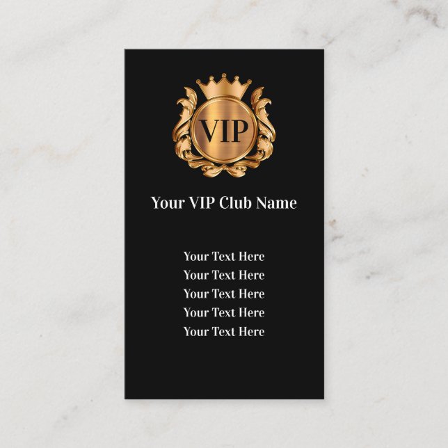 Classy VIP Club Membership Business Cards (Front)