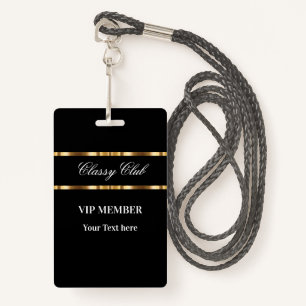 Classy VIP Member Club Guest ID Badge