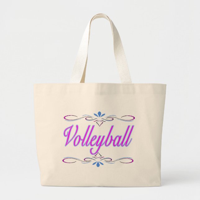Classy Volleyball Large Tote Bag (Front)